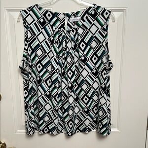 Calvin Klein Green and Black Layering Sleeveless Tank:  2X